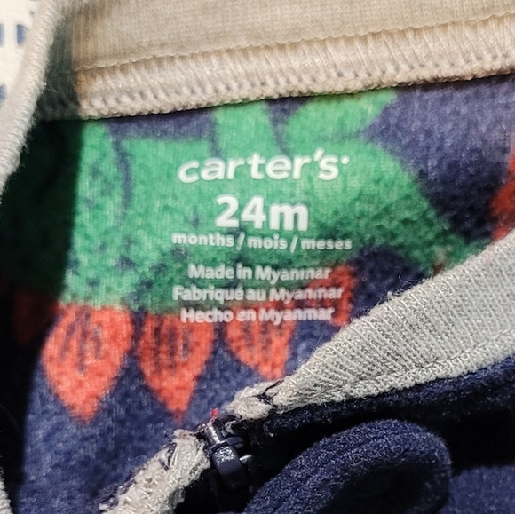 Carter's Baby Boy 24 Months Dinosaur Christmas Footie Pajamas - Picture 3 of 4